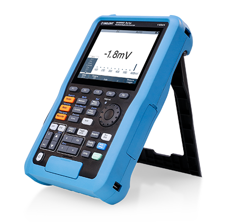SHS800X handheld oscilloscope display and controls